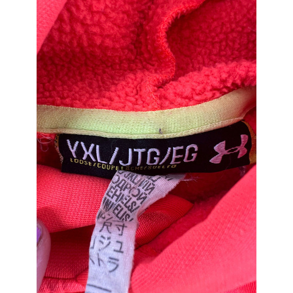 Under Armour Sweatshirt Youth Extra Large Bright Orange Kidscore Active Hoodie - Picture 10 of 10